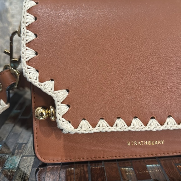 Strathberry Mini East/West Crochet Stitch Leather Shoulder Bag - Picture 7 of 13